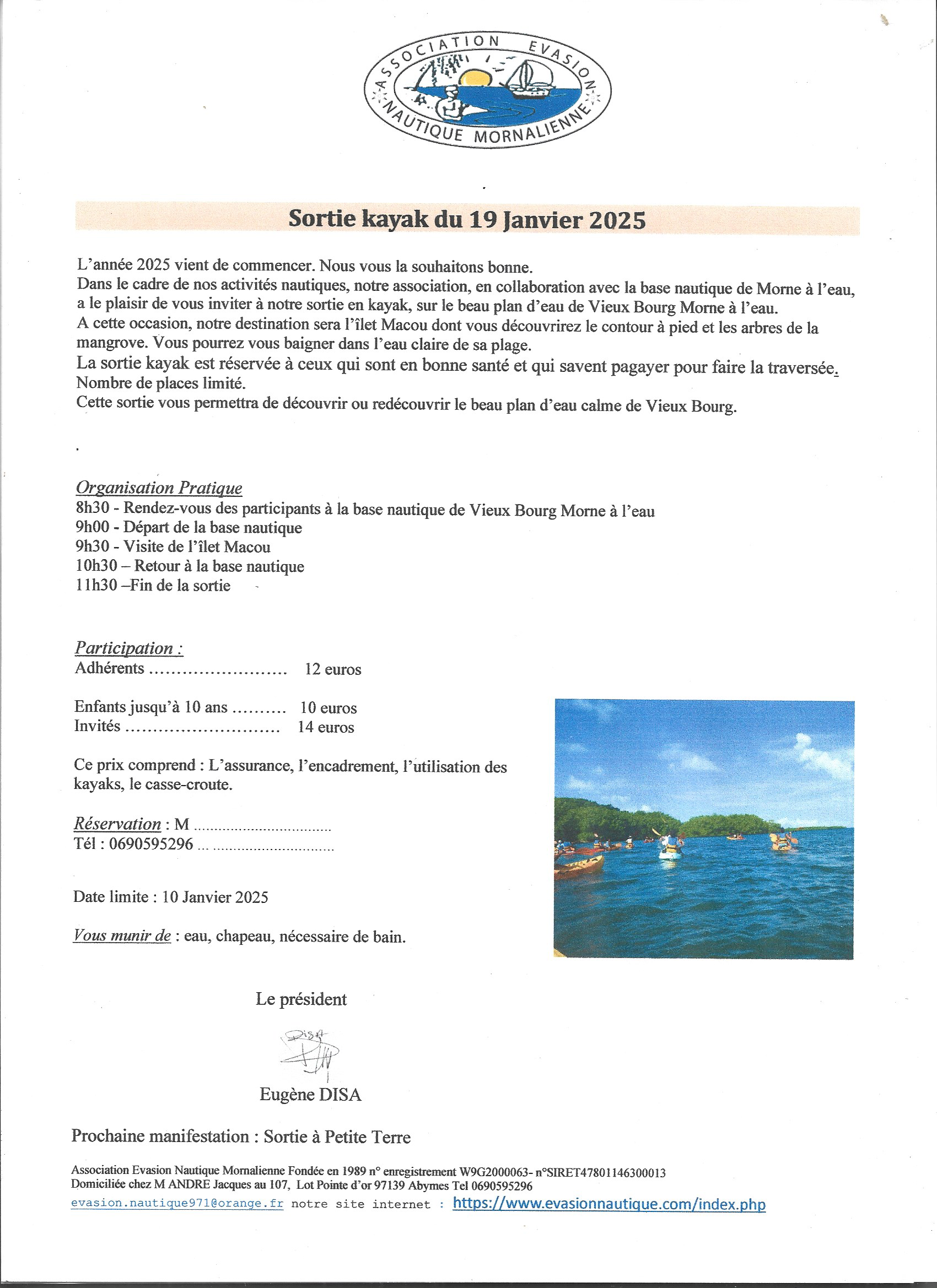 Sortie Kayak du 19 janvier 2025